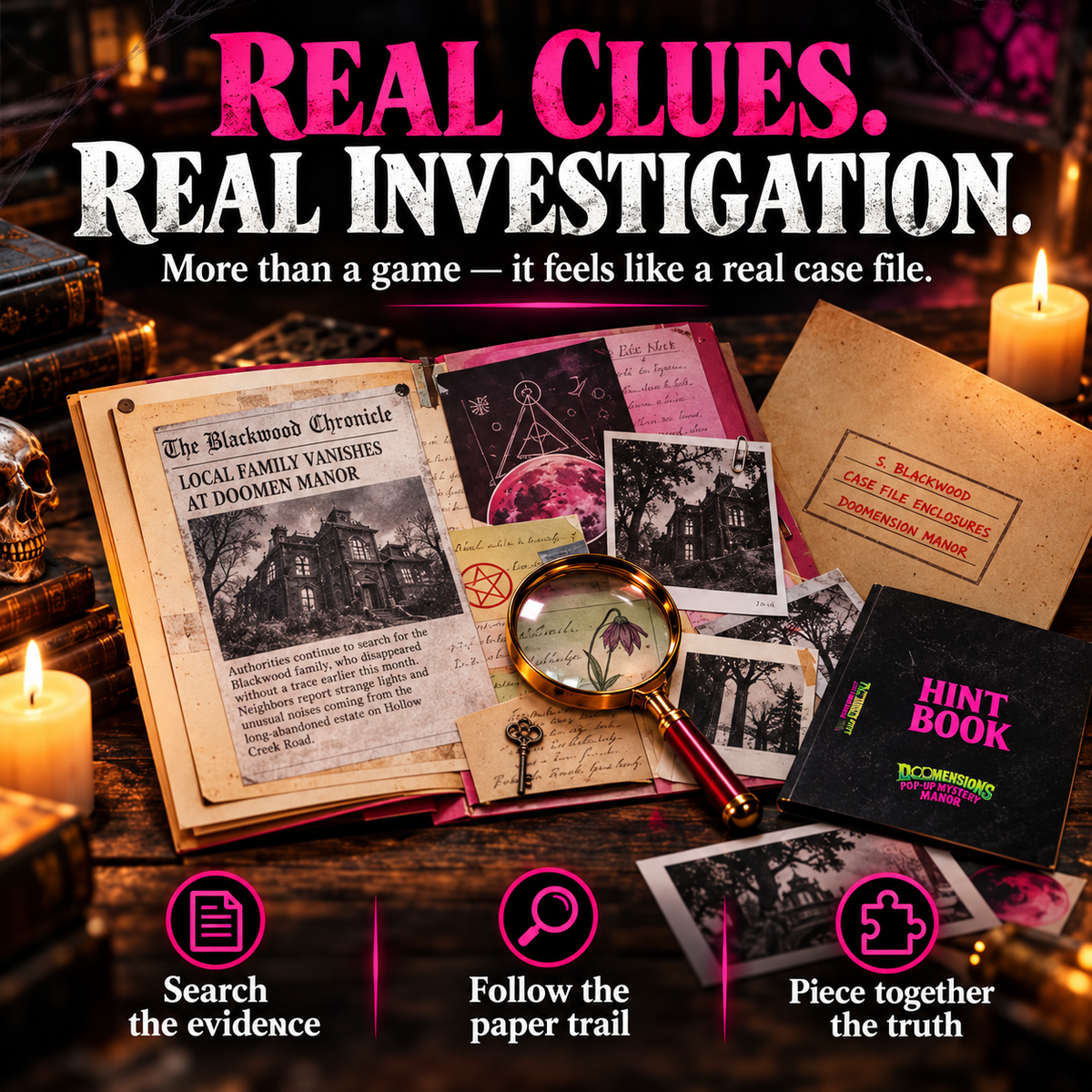 🔎 3D Pop-Up Mystery Manor – Immersive Murder Mystery Investigation Game