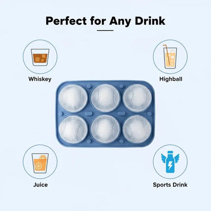 Baseball Sphere Ice Cube Mold