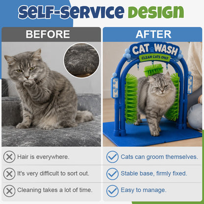 Before and after self-service cat grooming comparison