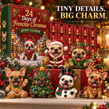 🐾 French Bulldog Christmas Countdown Calendar Acrylic 2D Flat Material Blind Box