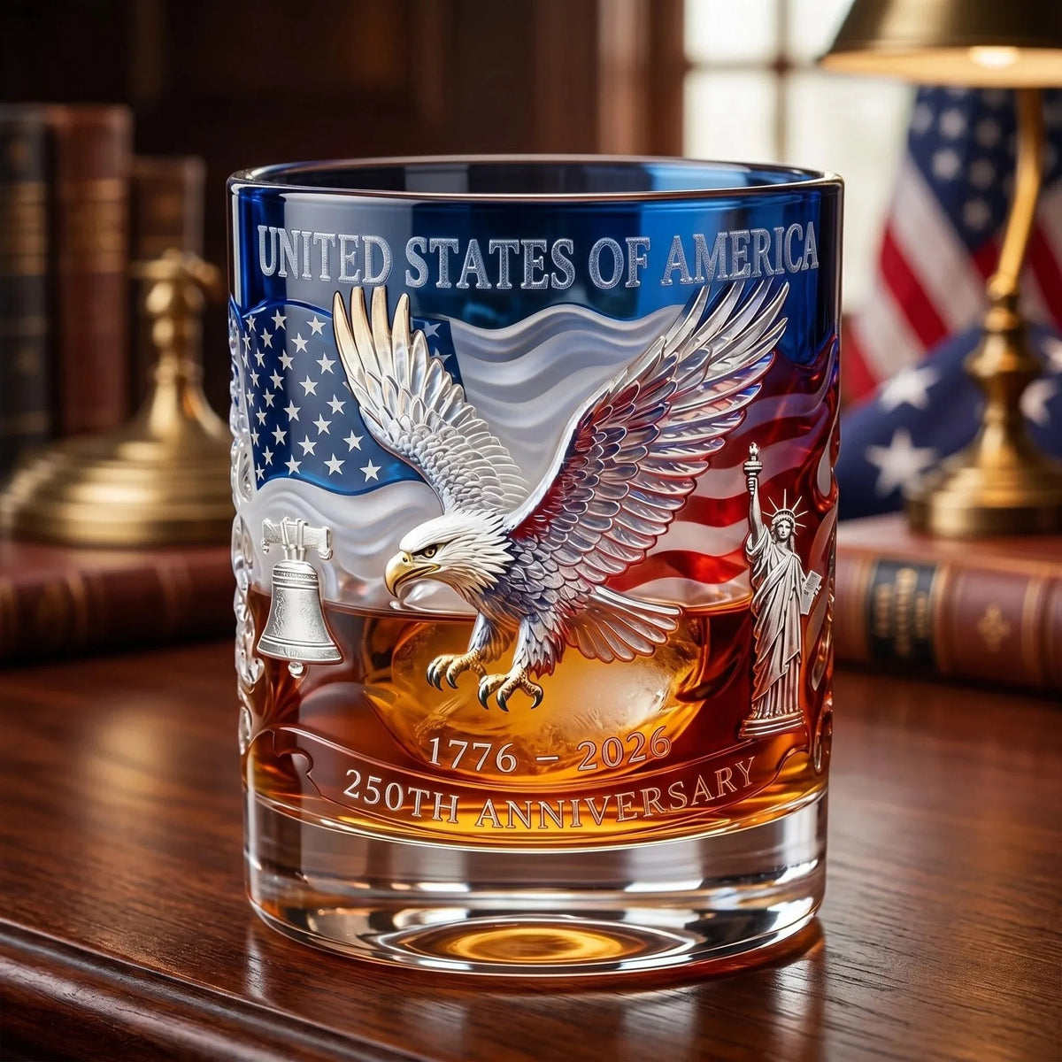 🇺🇸 USA 250th Anniversary Commemorative Glass – 1776–2026 Limited Edition ✨