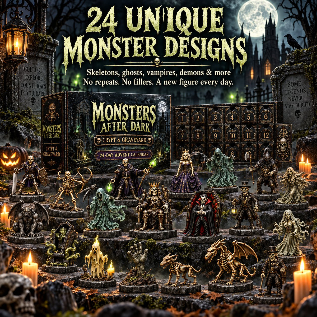 🎃 24 Days of Monsters After Dark – Crypt & Graveyard Countdown