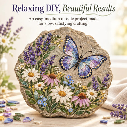 🦋 Butterfly Wildflower Mosaic Stepping Stone DIY Kit