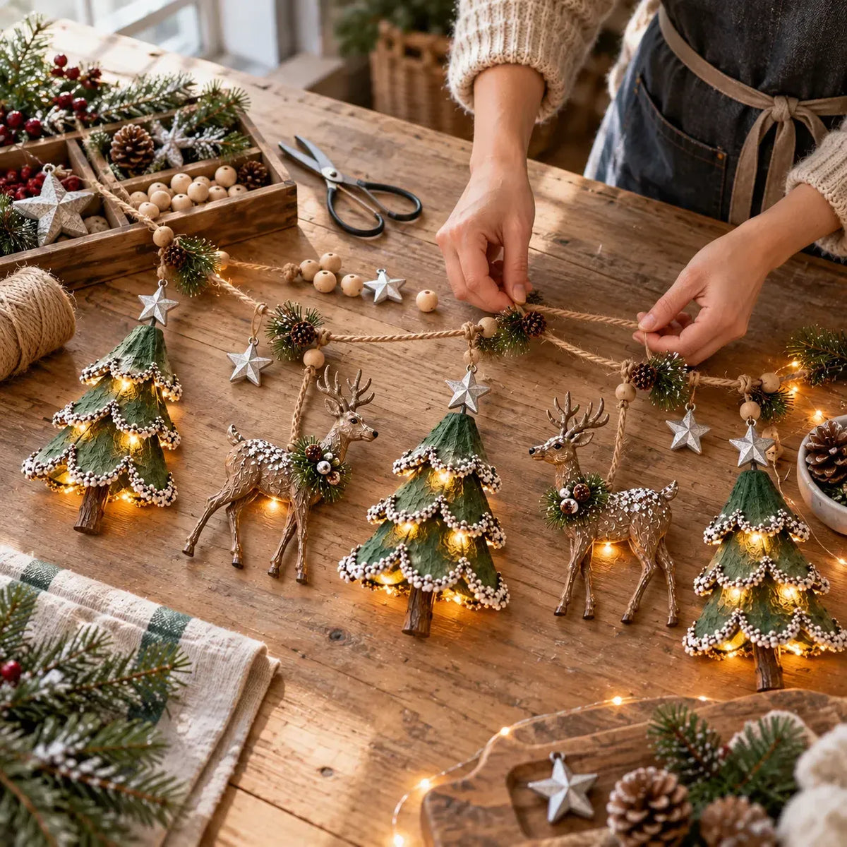 ⏰ LAST DAY 50% OFF - 🦌 Lighted Woodland Christmas Garland