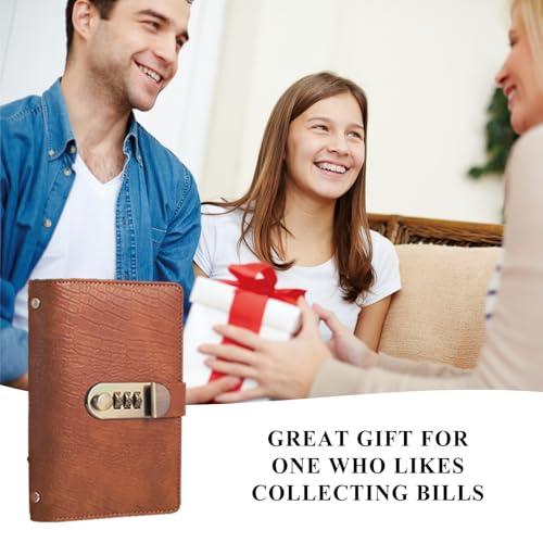 🎁🎅50% OFF!!!-Ready for Christmas!🎄PU Leather Binder Savings Notebook with 3-Digit Resettable Password Lock✉️💸Large Capacity Storage for Money & Important Items