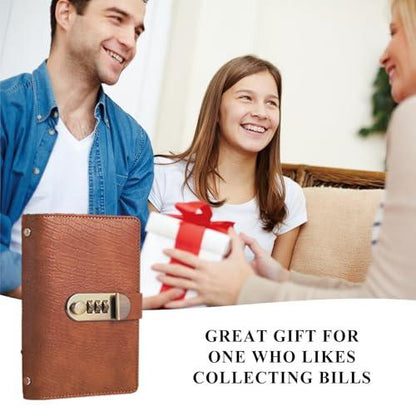 🎁🎅50% OFF!!!-Ready for Christmas!🎄PU Leather Binder Savings Notebook with 3-Digit Resettable Password Lock✉️💸Large Capacity Storage for Money & Important Items