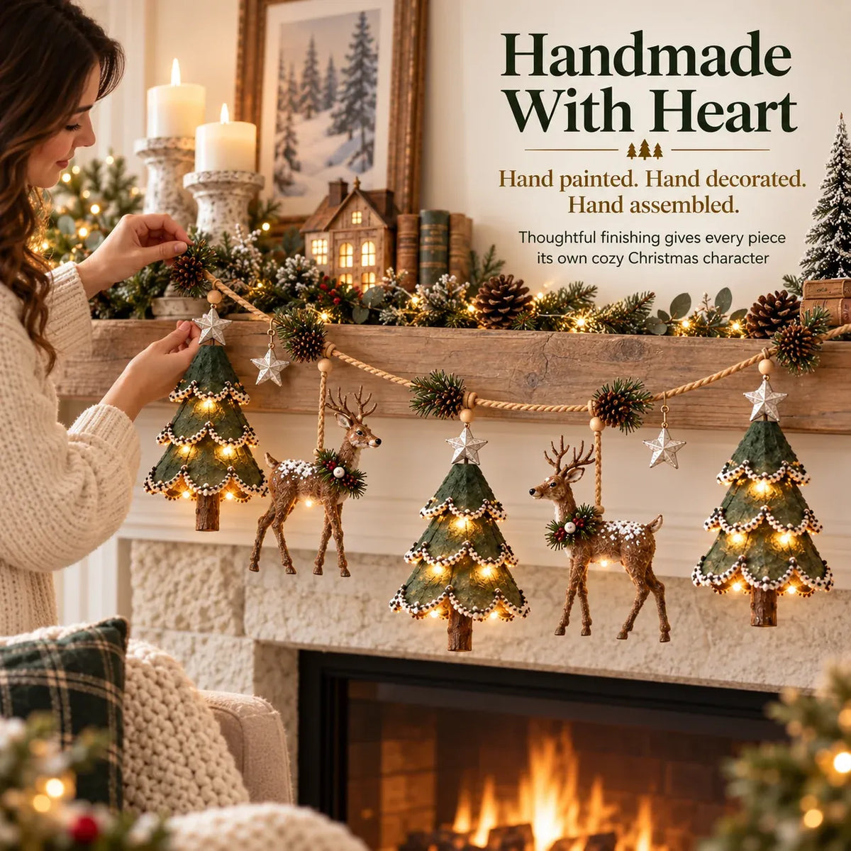 ⏰ LAST DAY 50% OFF - 🦌 Lighted Woodland Christmas Garland