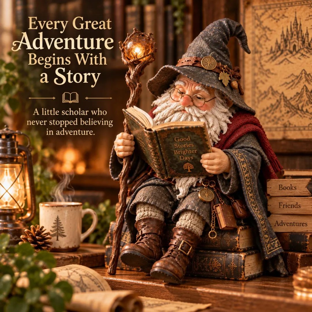 🔥LAST DAY 50% OFF🧙‍♂️📖 Reading Wizard Gnome Figurine – Enchanting Bookshelf & Garden Decor ✨