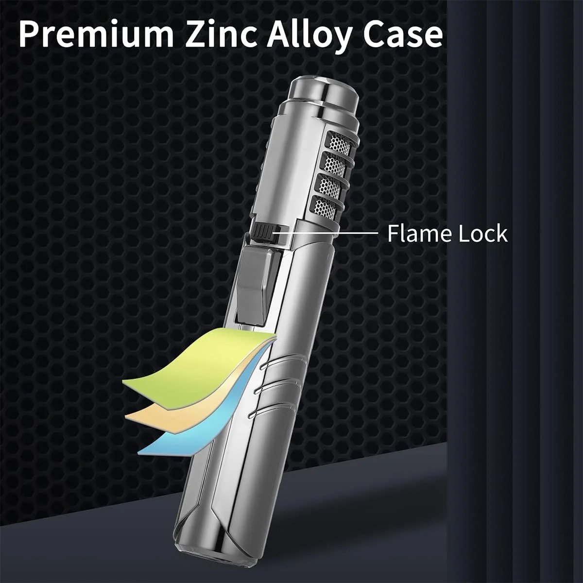 🔥 1800°C Refillable Jet Torch Lighter – Wind-Resistant Adjustable Flame