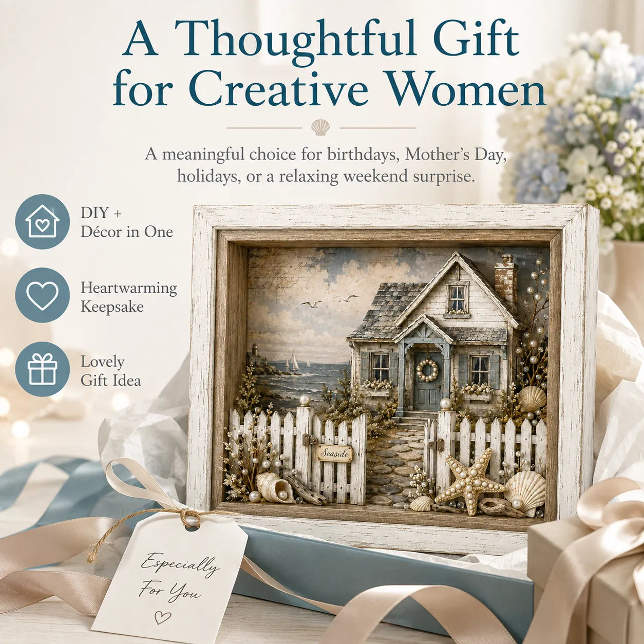 Seaside cottage DIY kit gift presentation