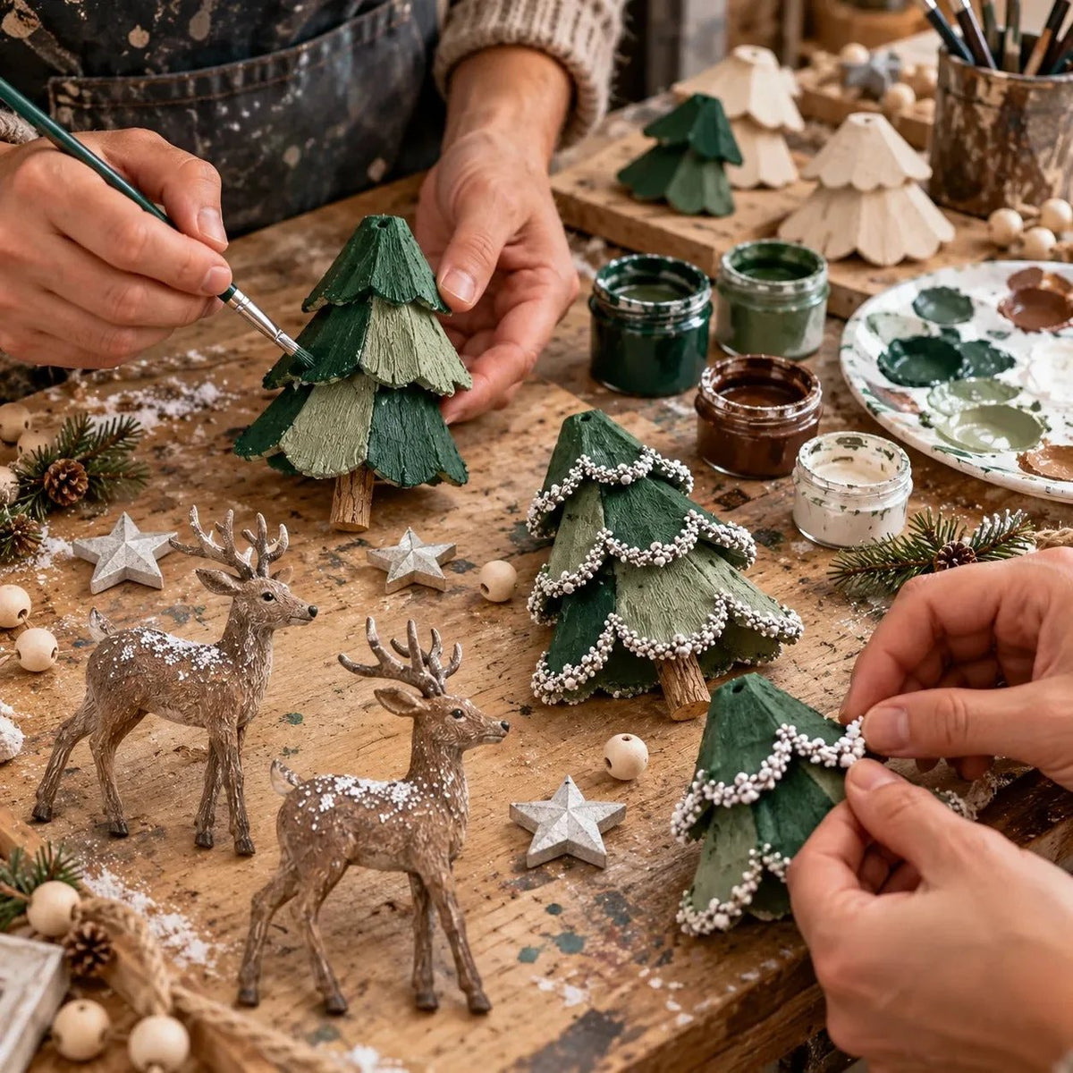 ✨ Enchanted Lighted Woodland Christmas Garland