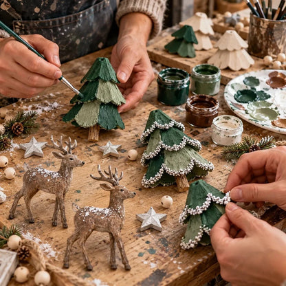 ✨ Enchanted Lighted Woodland Christmas Garland