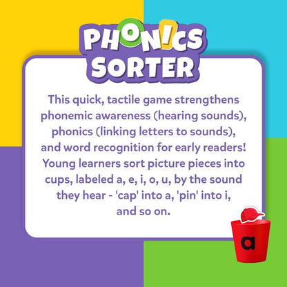 📚 Phonics Vowel Sorting Game – 100+ Picture Pieces for Ages 4–7