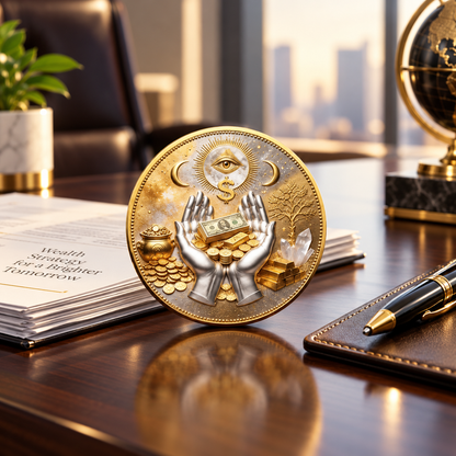 🪙 3D All-Seeing Eye Collectible Coin – Symbol of Wealth, Luck & Prosperity ✨