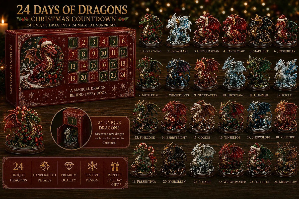 🐉💥 24 Days of Dragons Advent Calendar – 24 Unique Dragons, 24 Magical Christmas Surprises 🎄✨