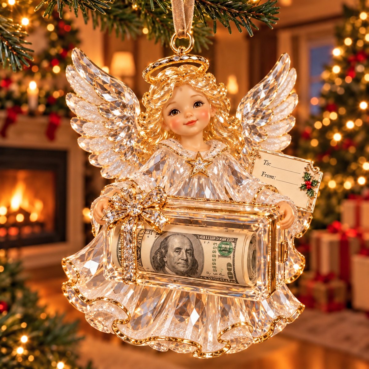 2026 Crystal-Style Christmas Money Holder Ornaments – 20 Festive Designs with Gift Tags