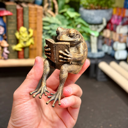 🐸 Reading Frog Shelf Sitter – Whimsical Book Lover Décor