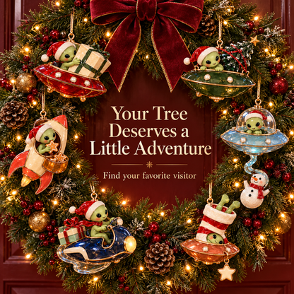 Cosmic Christmas Alien Ornaments – 6 Whimsical Holiday Designs