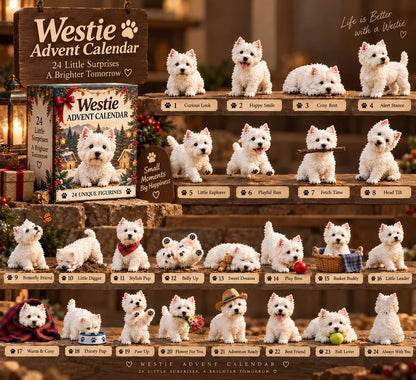 🐾 24 Days of Westies – 24-Day Advent Calendar with Collectible Westie Figurines
