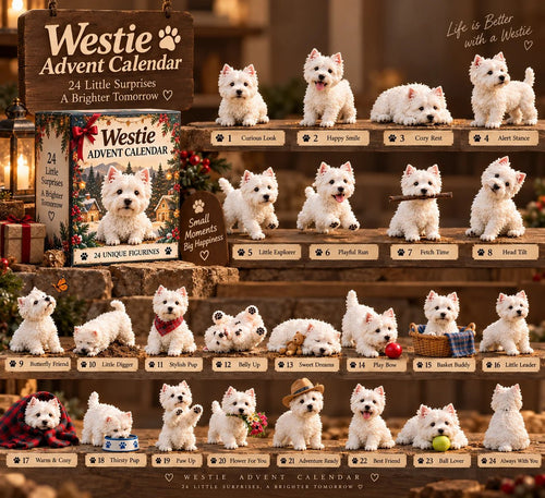 🐾 24 Days of Westies – 24-Day Advent Calendar with Collectible Westie Figurines