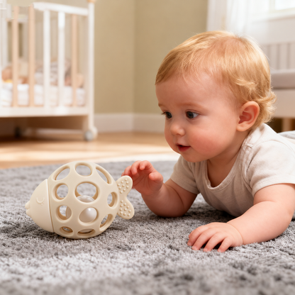 👶 Baby Silicone Rattle Teether 🍼 – BPA-Free Soft Gum Relief Sensory Toy for Newborns & Infants