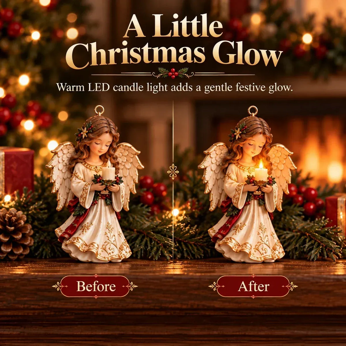 🎄 7-Piece Vintage-Style Christmas Garland Set | With Detachable 3D Ornaments