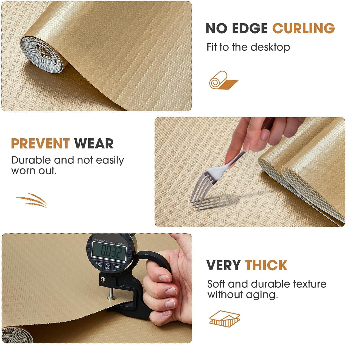 Drawer and Shelf Liner for Kitchen Cabinets, Beige, 12IN X 20FT