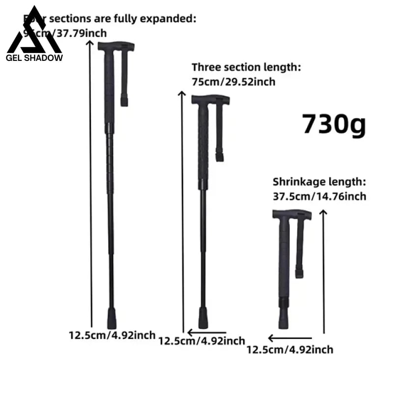 GS183 FOX Telescopic Hiking Trekking Pole with Self-Defense Baton