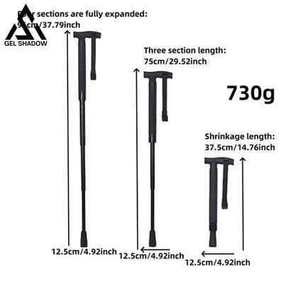 GS183 FOX Telescopic Hiking Trekking Pole with Self-Defense Baton