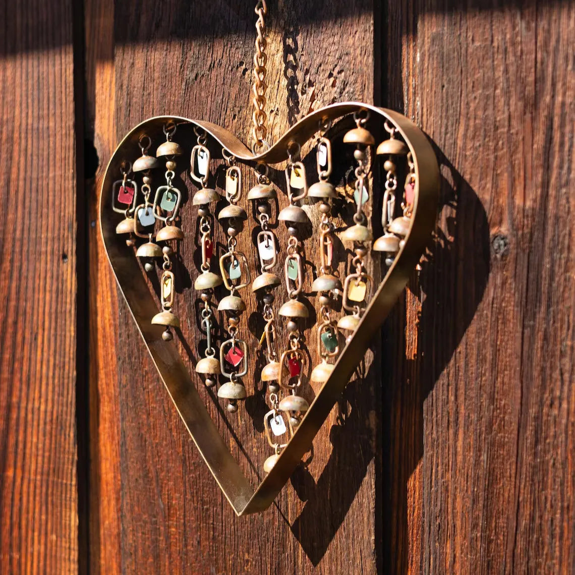 💖 Heart Wind Chime – Handcrafted Metal Garden Ornament