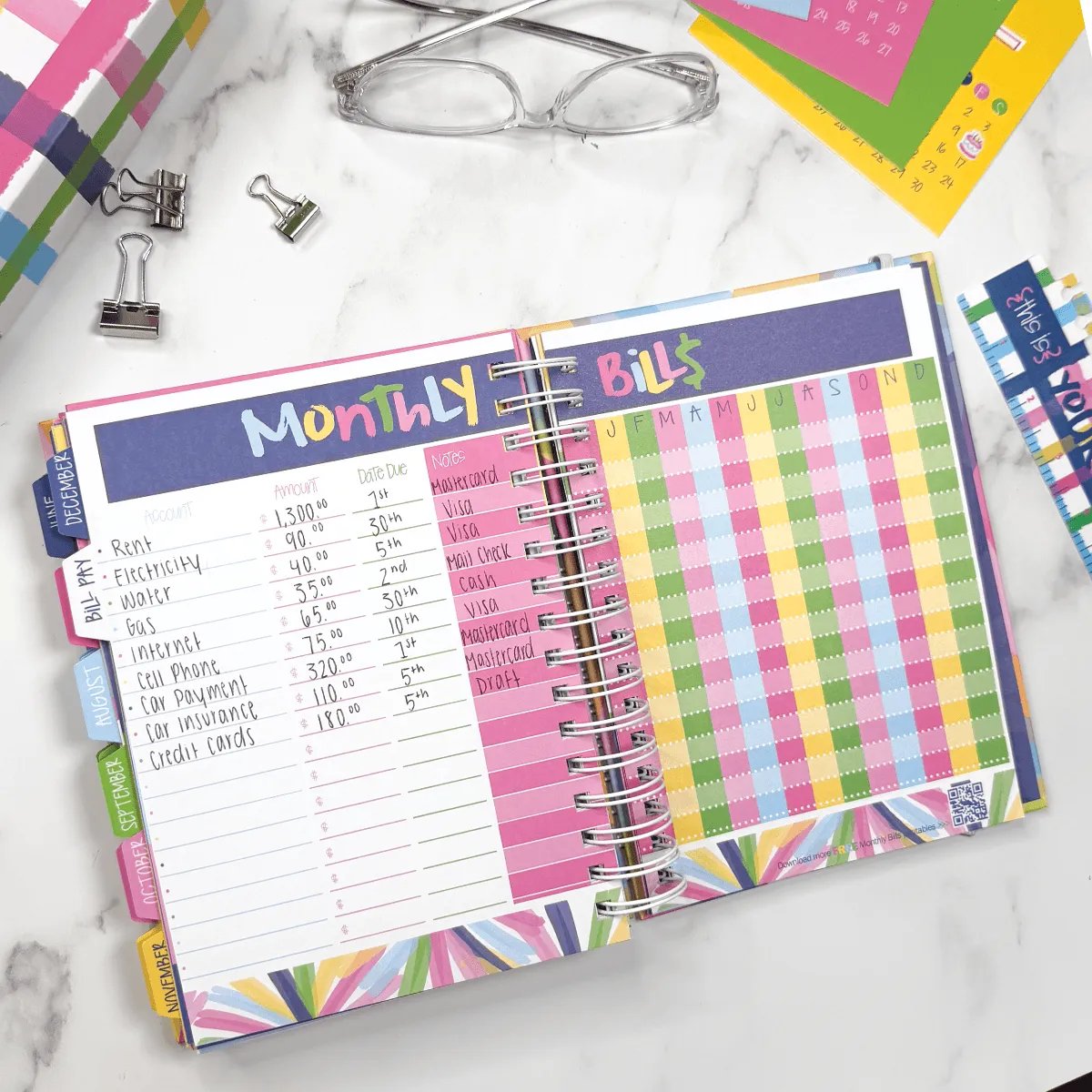 📅✨ 2027–2028 Life Planner – 24-Month Weekly & Monthly Organizer with Stickers & Bill Trackers