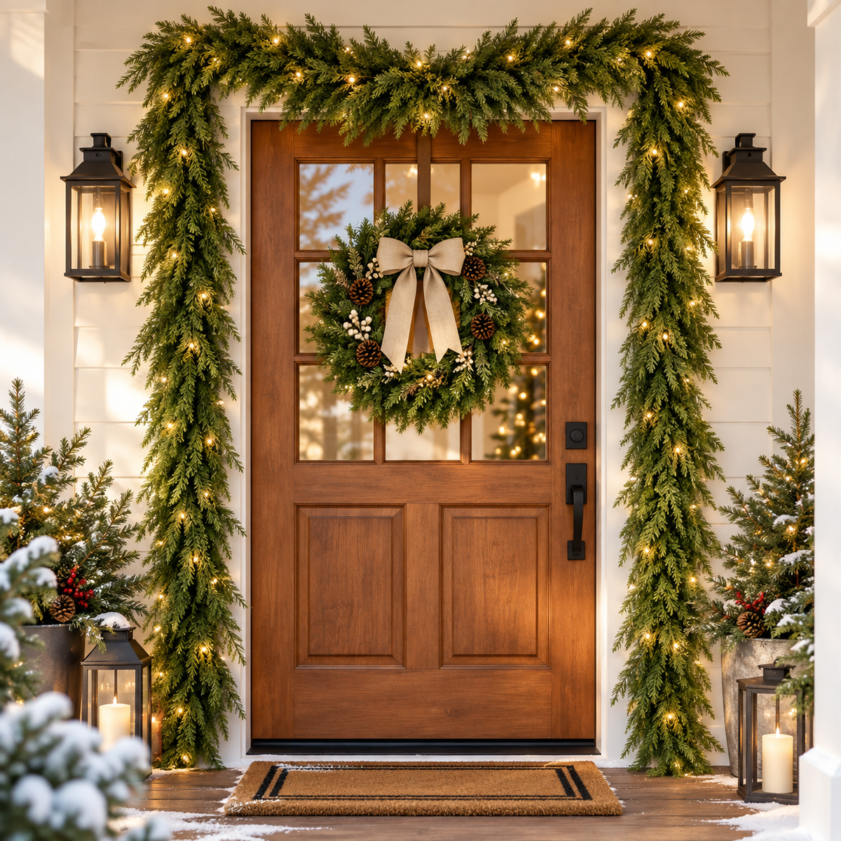 Lush Cedar Garland Set – Natural-Look Christmas Greenery Decor 🌲
