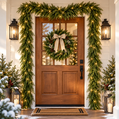 Lush Cedar Garland Set – Natural-Look Christmas Greenery Decor 🌲