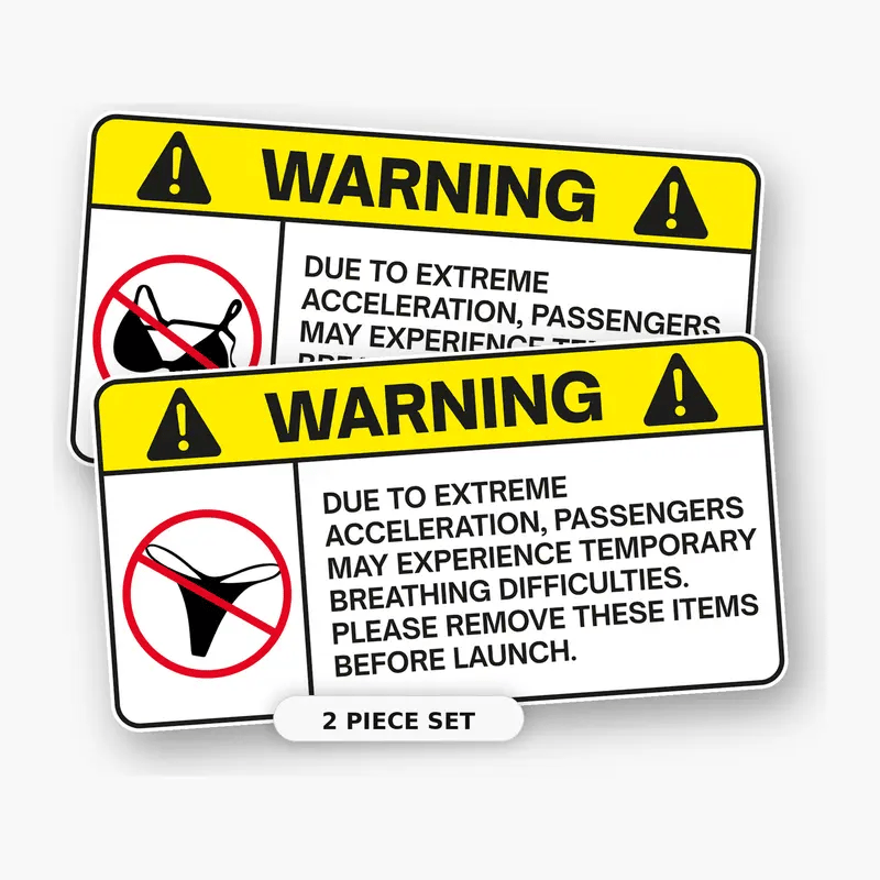 Funny Extreme Acceleration Warning Decal Set 😂🏎️