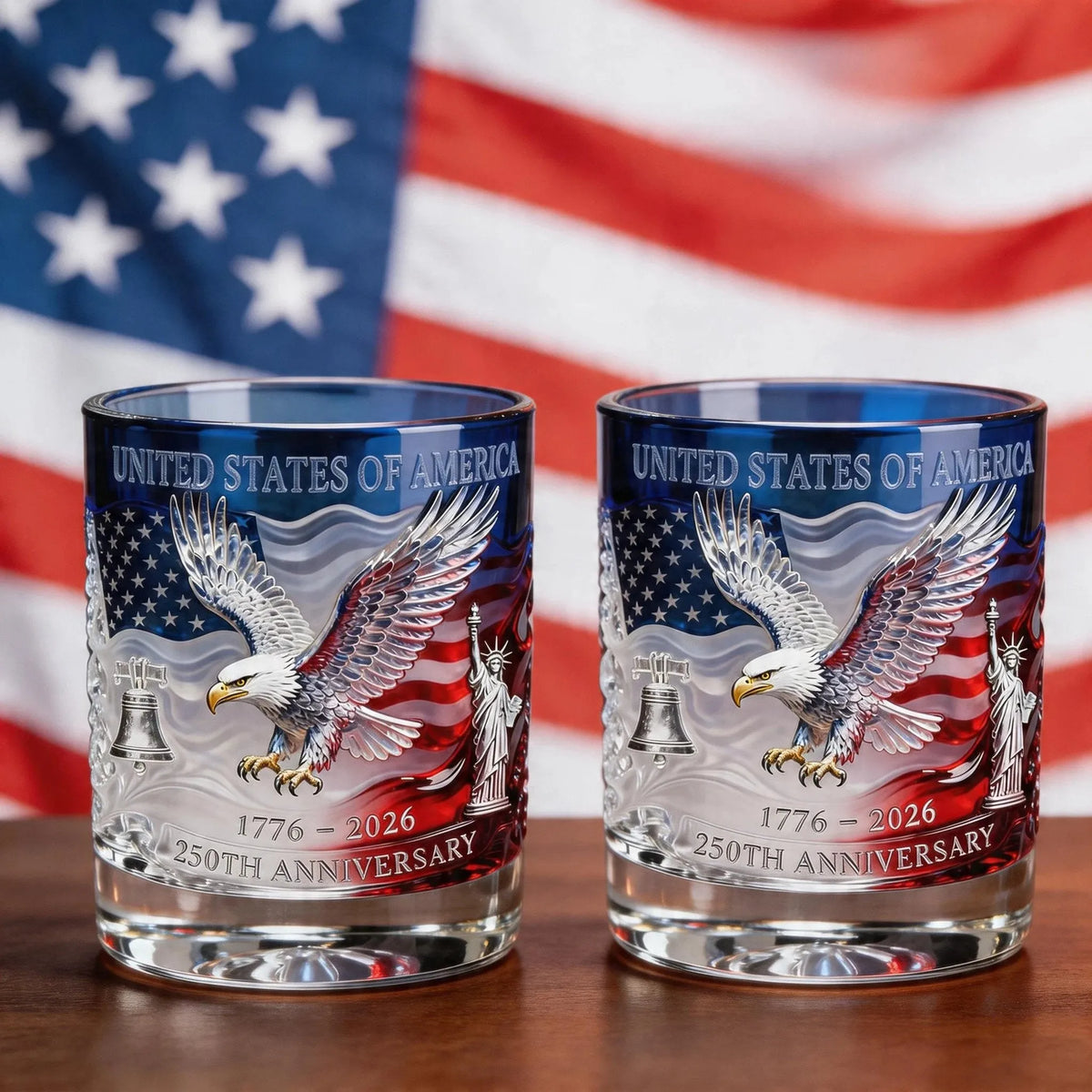 🇺🇸 USA 250th Anniversary Commemorative Glass – 1776–2026 Limited Edition ✨