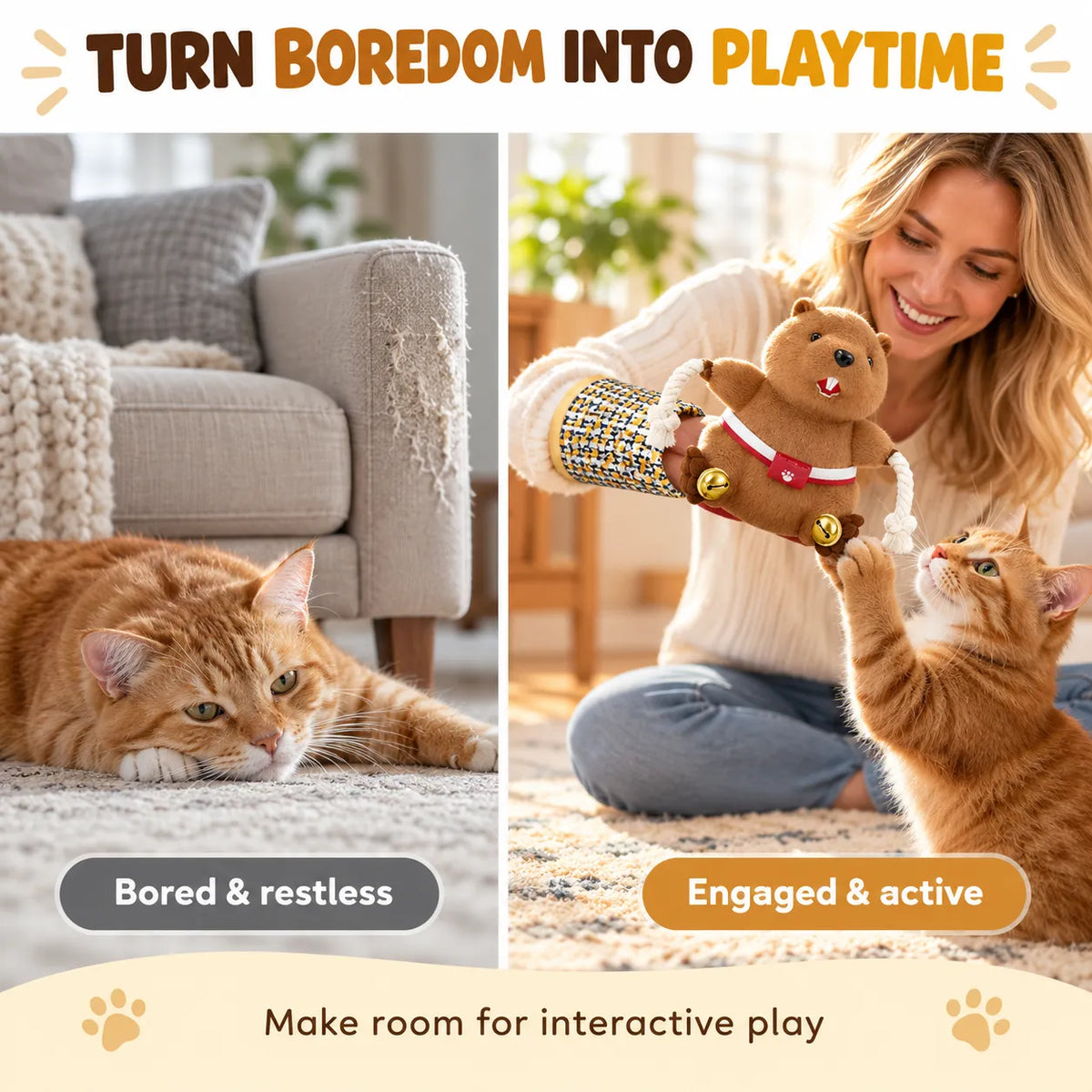 🤼‍♂️ Cat Wrestling Glove Toy [Catnip Pocket Included] - Safe, Interactive Play for Your Feline!