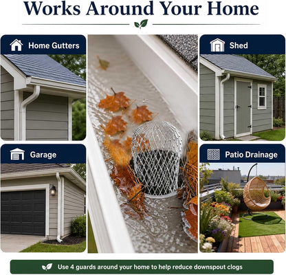 🍂 Aluminum Gutter Guard Filter – Anti-Clog Downspout Leaf & Debris Catcher