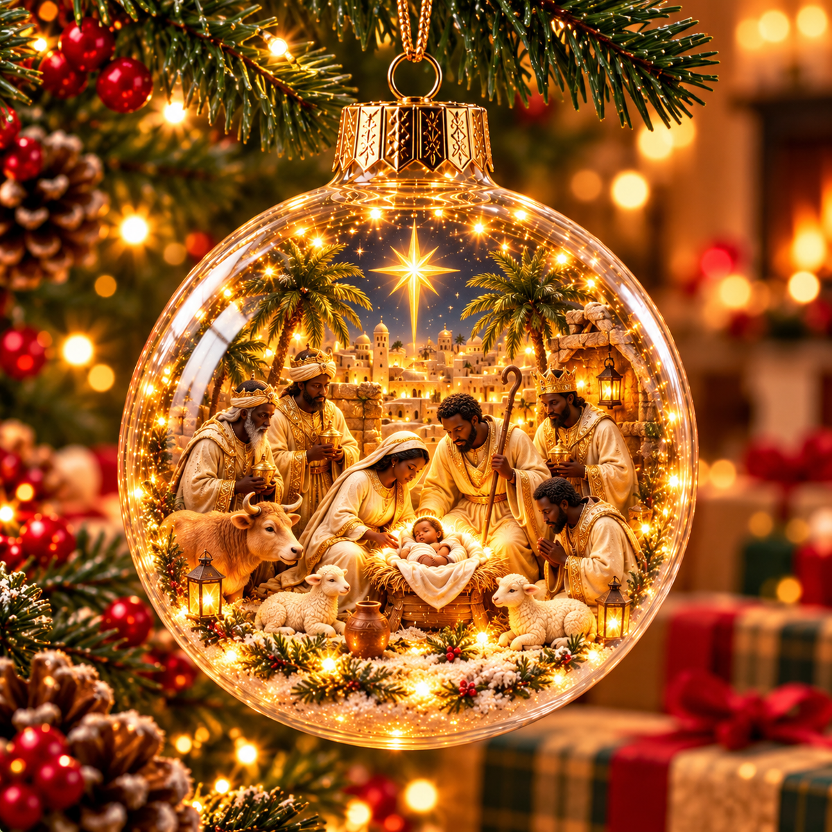 Christmas in Bethlehem nativity ornament