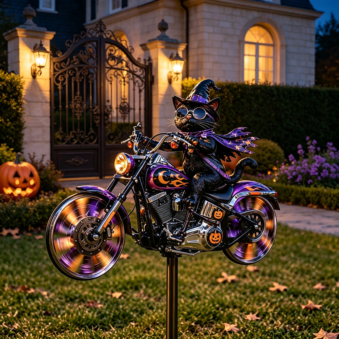 🔥 53% OFF – Halloween Motorcycle Windmill Yard Stake 🎃🏍️