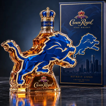 🦁🏈 Crown Royal Detroit Lions Commemorative Whiskey Bottle – Celebrating Detroit’s Football Legacy 🥃