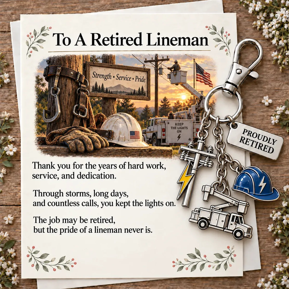 ✨ You Make a Difference Retirement Gift Set – Career Keychain & Matching Card