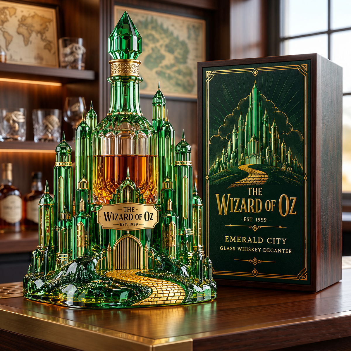 Emerald City Glass Whiskey Decanter
