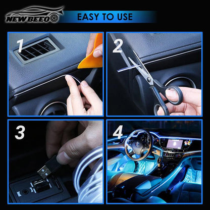 🚗✨ Car Interior LED Strip Lights – Ultra-Slim Ambient Lighting in 9 Colors