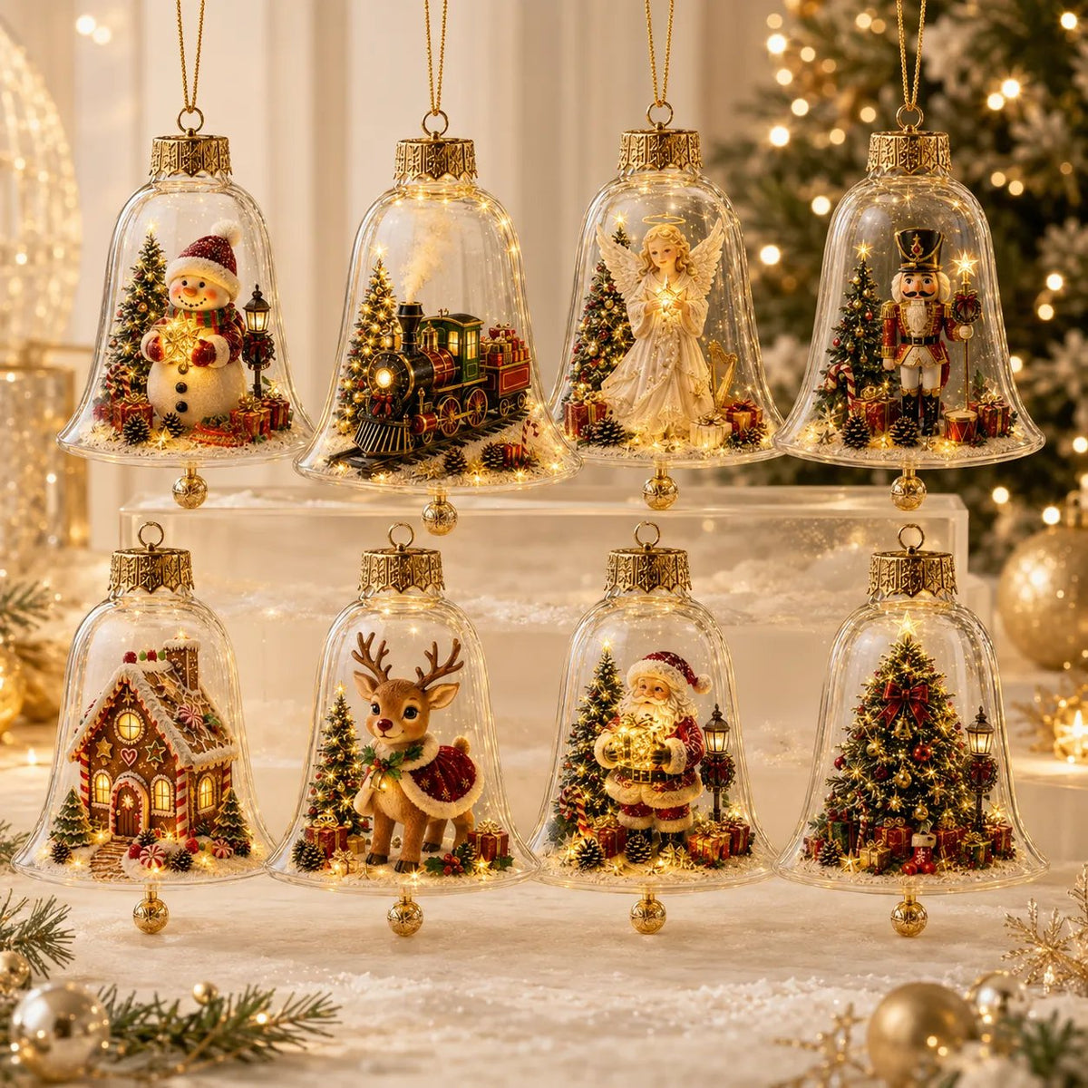 ✨🎄 Beleuchteter Weihnachtsschmuck – Leuchtende Mini-Weihnachtsszene