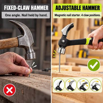 🧰 Shock-Absorbing Claw Hammer | Rust Resistant Finish, One-Handed Magnetic Nail Assist