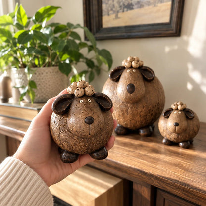 🔥Little Woolly Family™ – Whimsical Rustic Sheep Figurines, Set of 3