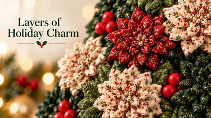 🎄 DIY Christmas Door Hanging Kit – Layered Fabric Holiday Décor