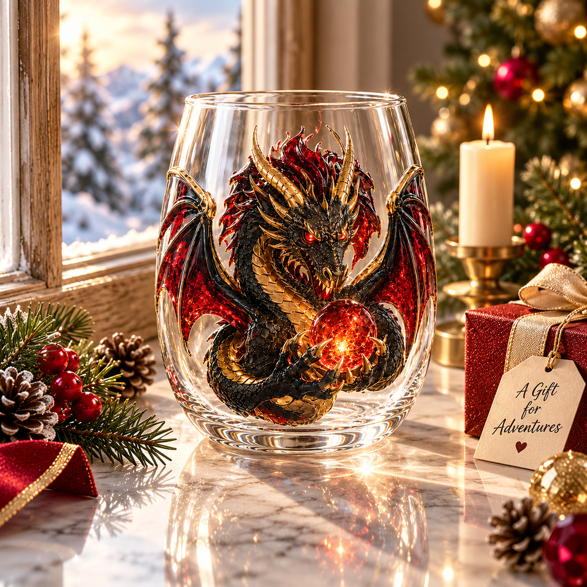 🐉✨ 3D Mythic Dragon Glass Art Cup | Luxury Raised Fantasy Glassware for Whiskey, Home Bar Décor & Legendary Gifts 🎁