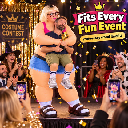 🎭 Funny Carry-Me Inflatable Costume – Hilarious Optical Illusion Outfit for Halloween & Parties 🎃