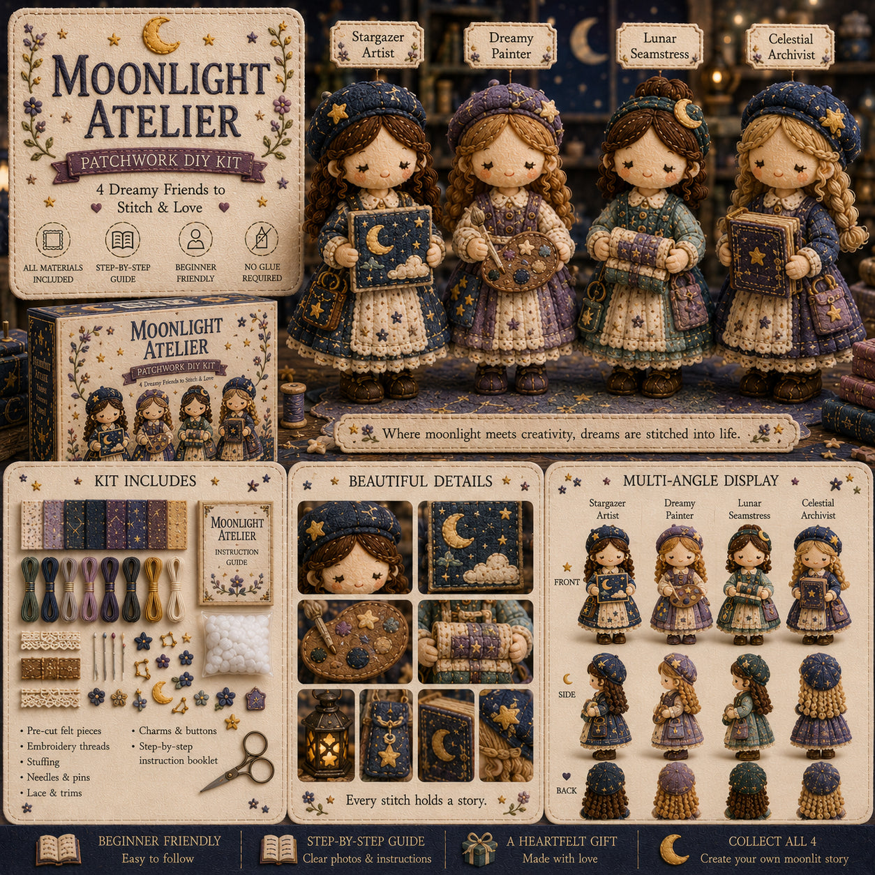 🎁Last Day:75% OFF🧵 Tiny Worlds Collection – Patchwork DIY Kit Series